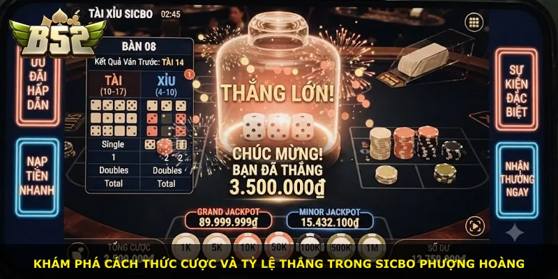 Khám phá cách thức cược và tỷ lệ thắng trong Sicbo Phượng Hoàng