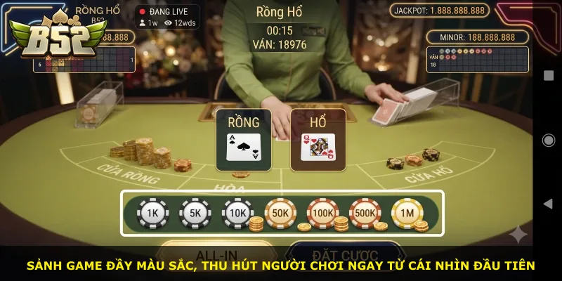Sảnh game đầy màu sắc, thu hút người chơi ngay từ cái nhìn đầu tiên